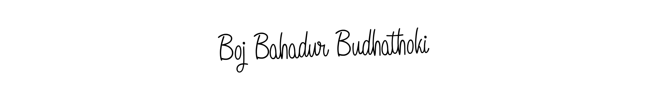 The best way (Angelique-Rose-font-FFP) to make a short signature is to pick only two or three words in your name. The name Boj Bahadur Budhathoki include a total of six letters. For converting this name. Boj Bahadur Budhathoki signature style 5 images and pictures png