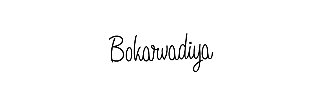 Make a beautiful signature design for name Bokarvadiya. With this signature (Angelique-Rose-font-FFP) style, you can create a handwritten signature for free. Bokarvadiya signature style 5 images and pictures png