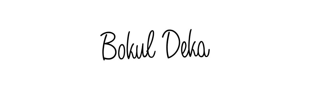 Use a signature maker to create a handwritten signature online. With this signature software, you can design (Angelique-Rose-font-FFP) your own signature for name Bokul Deka. Bokul Deka signature style 5 images and pictures png