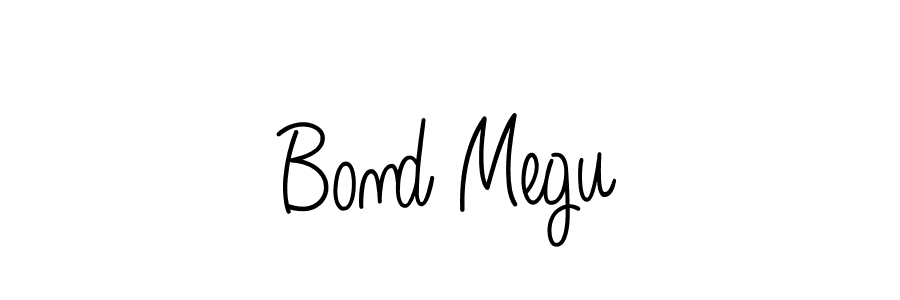 Use a signature maker to create a handwritten signature online. With this signature software, you can design (Angelique-Rose-font-FFP) your own signature for name Bond Megu. Bond Megu signature style 5 images and pictures png