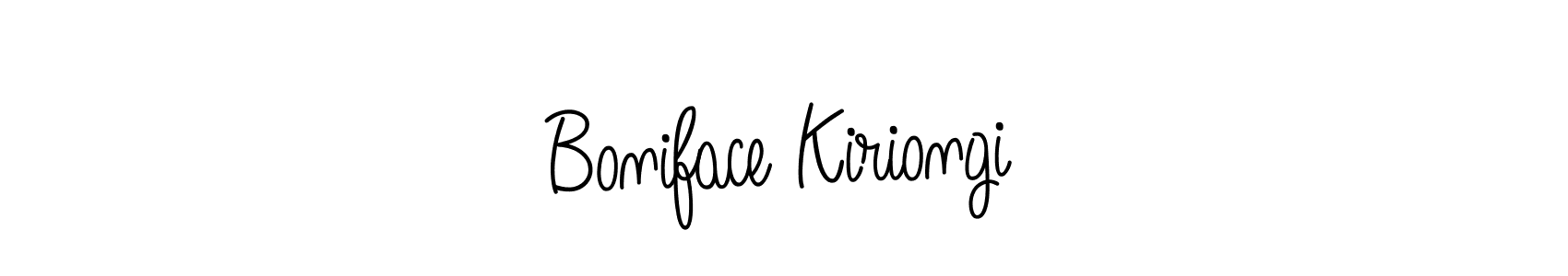 Use a signature maker to create a handwritten signature online. With this signature software, you can design (Angelique-Rose-font-FFP) your own signature for name Boniface Kiriongi. Boniface Kiriongi signature style 5 images and pictures png