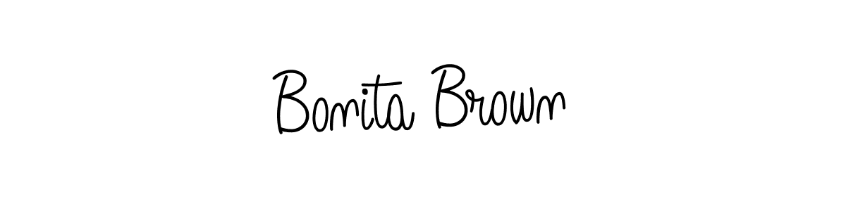The best way (Angelique-Rose-font-FFP) to make a short signature is to pick only two or three words in your name. The name Bonita Brown include a total of six letters. For converting this name. Bonita Brown signature style 5 images and pictures png