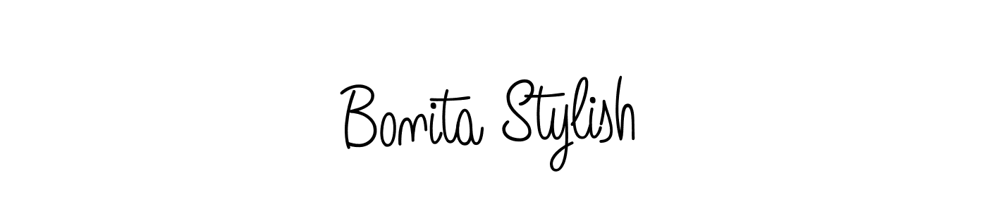 You should practise on your own different ways (Angelique-Rose-font-FFP) to write your name (Bonita Stylish) in signature. don't let someone else do it for you. Bonita Stylish signature style 5 images and pictures png
