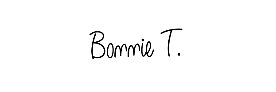Use a signature maker to create a handwritten signature online. With this signature software, you can design (Angelique-Rose-font-FFP) your own signature for name Bonnie T.. Bonnie T. signature style 5 images and pictures png