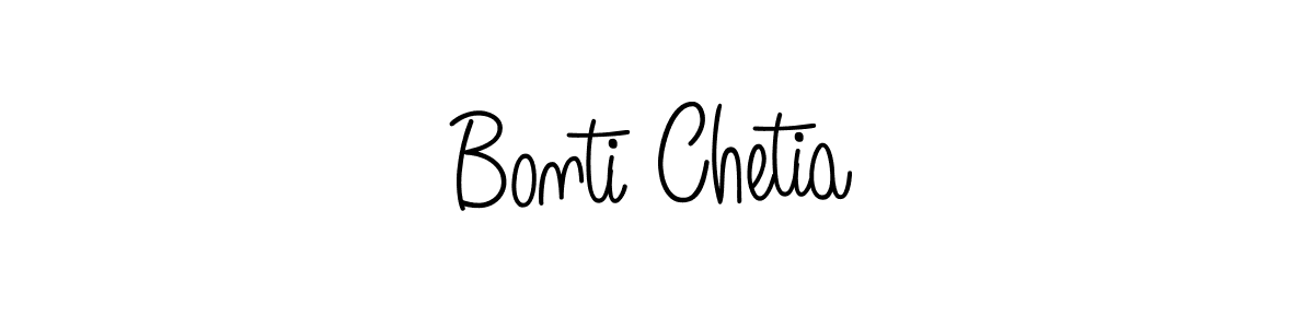 Bonti Chetia stylish signature style. Best Handwritten Sign (Angelique-Rose-font-FFP) for my name. Handwritten Signature Collection Ideas for my name Bonti Chetia. Bonti Chetia signature style 5 images and pictures png