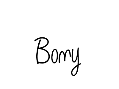 Use a signature maker to create a handwritten signature online. With this signature software, you can design (Angelique-Rose-font-FFP) your own signature for name Bony. Bony signature style 5 images and pictures png