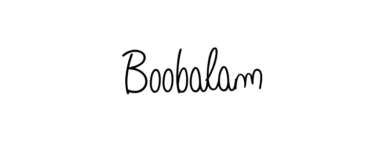 Make a beautiful signature design for name Boobalam. With this signature (Angelique-Rose-font-FFP) style, you can create a handwritten signature for free. Boobalam signature style 5 images and pictures png