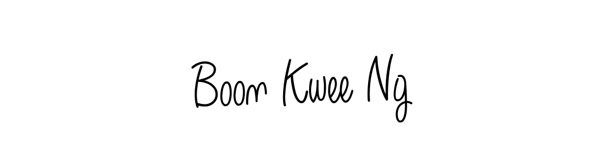 You should practise on your own different ways (Angelique-Rose-font-FFP) to write your name (Boon Kwee Ng) in signature. don't let someone else do it for you. Boon Kwee Ng signature style 5 images and pictures png