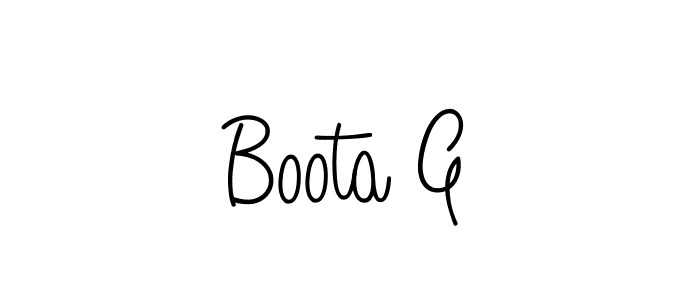 How to make Boota G name signature. Use Angelique-Rose-font-FFP style for creating short signs online. This is the latest handwritten sign. Boota G signature style 5 images and pictures png