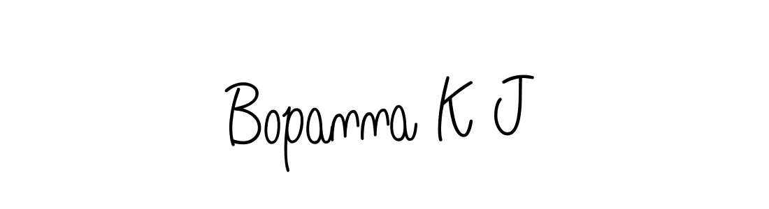 Bopanna K J stylish signature style. Best Handwritten Sign (Angelique-Rose-font-FFP) for my name. Handwritten Signature Collection Ideas for my name Bopanna K J. Bopanna K J signature style 5 images and pictures png