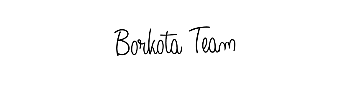 Make a beautiful signature design for name Borkota Team. With this signature (Angelique-Rose-font-FFP) style, you can create a handwritten signature for free. Borkota Team signature style 5 images and pictures png