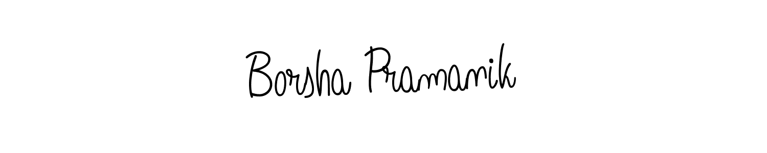 You should practise on your own different ways (Angelique-Rose-font-FFP) to write your name (Borsha Pramanik) in signature. don't let someone else do it for you. Borsha Pramanik signature style 5 images and pictures png