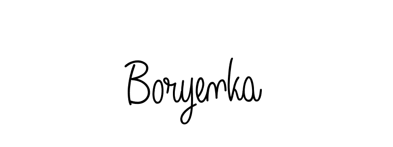 Make a beautiful signature design for name Boryenka. With this signature (Angelique-Rose-font-FFP) style, you can create a handwritten signature for free. Boryenka signature style 5 images and pictures png