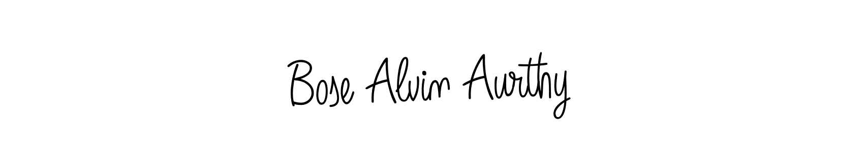 Use a signature maker to create a handwritten signature online. With this signature software, you can design (Angelique-Rose-font-FFP) your own signature for name Bose Alvin Aurthy. Bose Alvin Aurthy signature style 5 images and pictures png