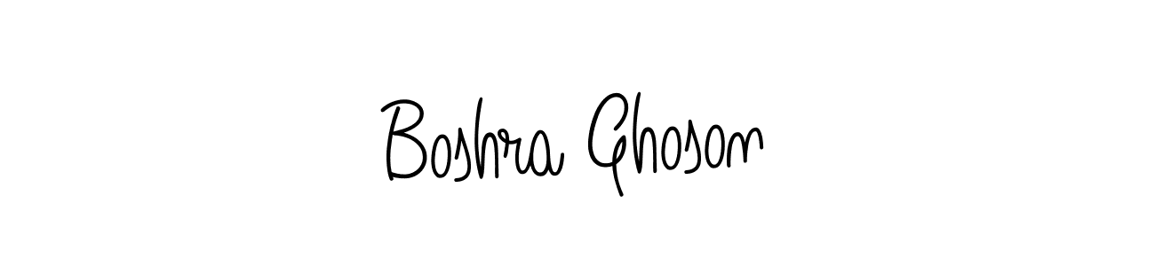 You should practise on your own different ways (Angelique-Rose-font-FFP) to write your name (Boshra Ghoson) in signature. don't let someone else do it for you. Boshra Ghoson signature style 5 images and pictures png