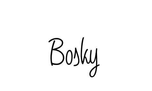 Create a beautiful signature design for name Bosky. With this signature (Angelique-Rose-font-FFP) fonts, you can make a handwritten signature for free. Bosky signature style 5 images and pictures png