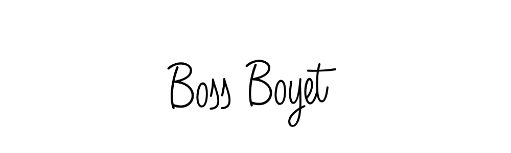 Make a beautiful signature design for name Boss Boyet. With this signature (Angelique-Rose-font-FFP) style, you can create a handwritten signature for free. Boss Boyet signature style 5 images and pictures png