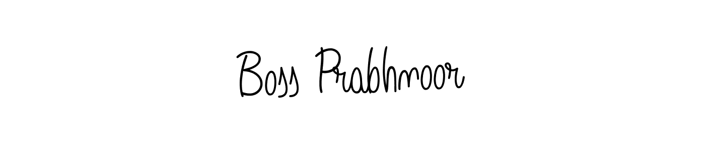 The best way (Angelique-Rose-font-FFP) to make a short signature is to pick only two or three words in your name. The name Boss Prabhnoor include a total of six letters. For converting this name. Boss Prabhnoor signature style 5 images and pictures png