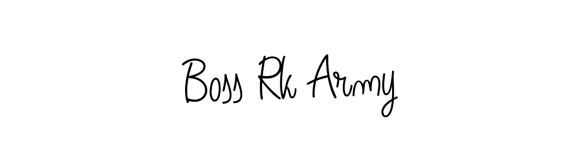 Also we have Boss Rk Army name is the best signature style. Create professional handwritten signature collection using Angelique-Rose-font-FFP autograph style. Boss Rk Army signature style 5 images and pictures png