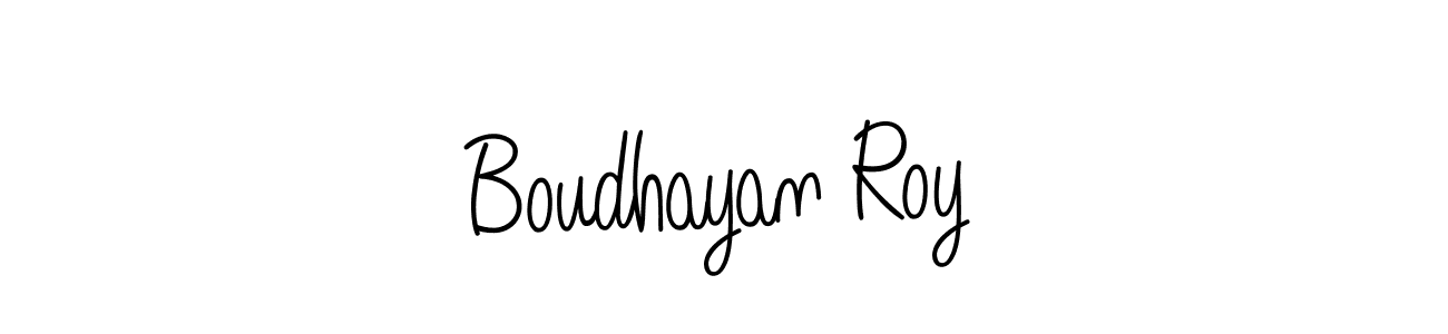 Use a signature maker to create a handwritten signature online. With this signature software, you can design (Angelique-Rose-font-FFP) your own signature for name Boudhayan Roy. Boudhayan Roy signature style 5 images and pictures png