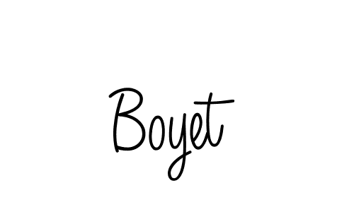 How to make Boyet name signature. Use Angelique-Rose-font-FFP style for creating short signs online. This is the latest handwritten sign. Boyet signature style 5 images and pictures png