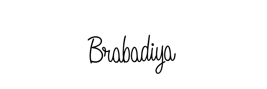 Use a signature maker to create a handwritten signature online. With this signature software, you can design (Angelique-Rose-font-FFP) your own signature for name Brabadiya. Brabadiya signature style 5 images and pictures png