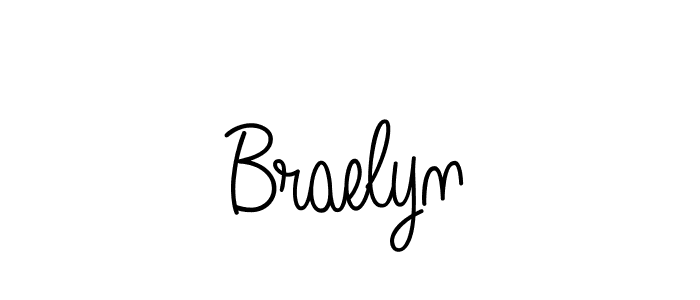 Create a beautiful signature design for name Braelyn. With this signature (Angelique-Rose-font-FFP) fonts, you can make a handwritten signature for free. Braelyn signature style 5 images and pictures png