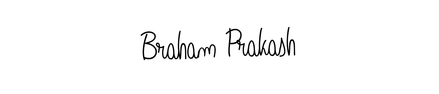 Make a beautiful signature design for name Braham Prakash. With this signature (Angelique-Rose-font-FFP) style, you can create a handwritten signature for free. Braham Prakash signature style 5 images and pictures png