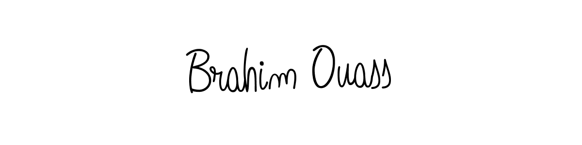Use a signature maker to create a handwritten signature online. With this signature software, you can design (Angelique-Rose-font-FFP) your own signature for name Brahim Ouass. Brahim Ouass signature style 5 images and pictures png