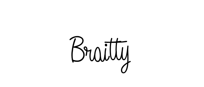 Make a beautiful signature design for name Braitty. With this signature (Angelique-Rose-font-FFP) style, you can create a handwritten signature for free. Braitty signature style 5 images and pictures png