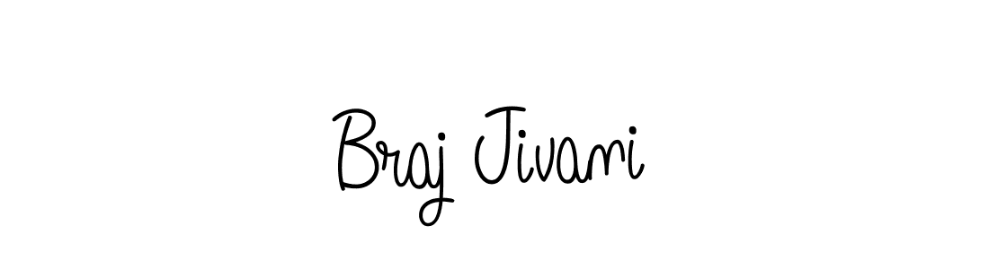 Make a beautiful signature design for name Braj Jivani. With this signature (Angelique-Rose-font-FFP) style, you can create a handwritten signature for free. Braj Jivani signature style 5 images and pictures png