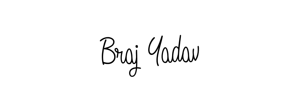 You should practise on your own different ways (Angelique-Rose-font-FFP) to write your name (Braj Yadav) in signature. don't let someone else do it for you. Braj Yadav signature style 5 images and pictures png