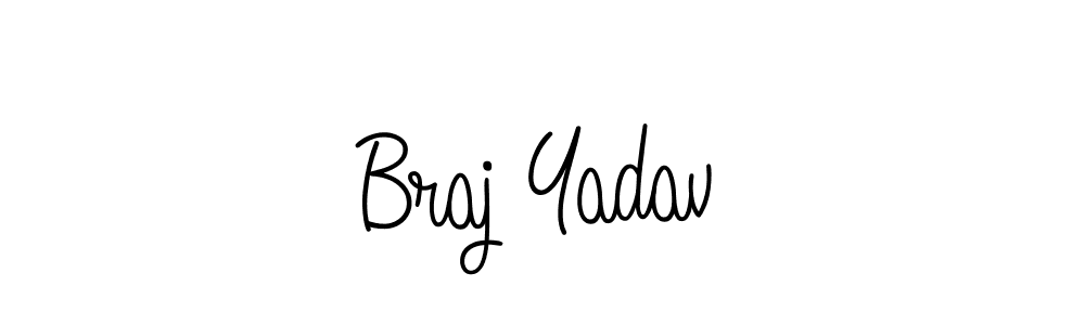 You should practise on your own different ways (Angelique-Rose-font-FFP) to write your name (Braj Yadav) in signature. don't let someone else do it for you. Braj Yadav signature style 5 images and pictures png