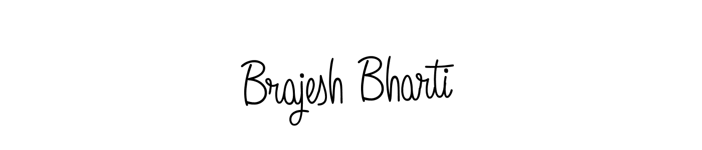 Make a beautiful signature design for name Brajesh Bharti. With this signature (Angelique-Rose-font-FFP) style, you can create a handwritten signature for free. Brajesh Bharti signature style 5 images and pictures png