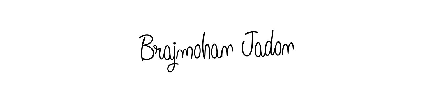Make a beautiful signature design for name Brajmohan Jadon. With this signature (Angelique-Rose-font-FFP) style, you can create a handwritten signature for free. Brajmohan Jadon signature style 5 images and pictures png