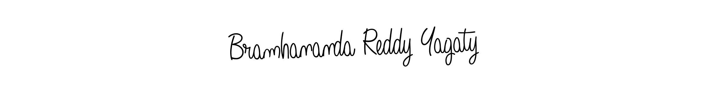 The best way (Angelique-Rose-font-FFP) to make a short signature is to pick only two or three words in your name. The name Bramhananda Reddy Yagaty include a total of six letters. For converting this name. Bramhananda Reddy Yagaty signature style 5 images and pictures png