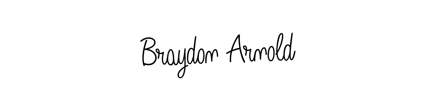 Use a signature maker to create a handwritten signature online. With this signature software, you can design (Angelique-Rose-font-FFP) your own signature for name Braydon Arnold. Braydon Arnold signature style 5 images and pictures png