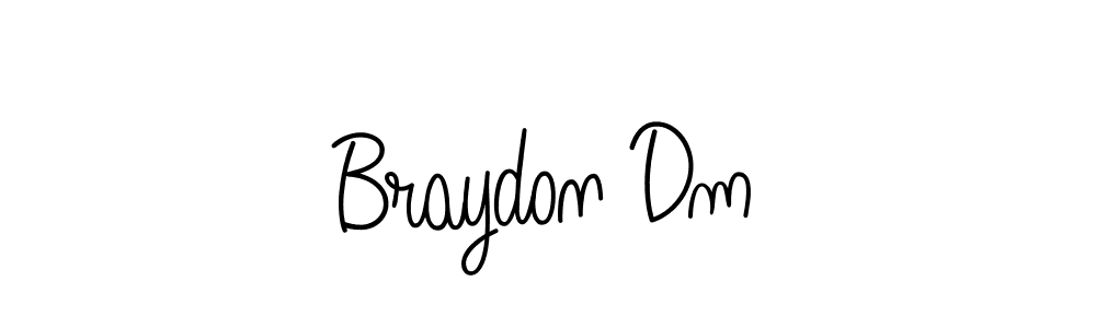 Use a signature maker to create a handwritten signature online. With this signature software, you can design (Angelique-Rose-font-FFP) your own signature for name Braydon Dm. Braydon Dm signature style 5 images and pictures png