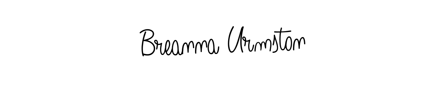 How to make Breanna Urmston name signature. Use Angelique-Rose-font-FFP style for creating short signs online. This is the latest handwritten sign. Breanna Urmston signature style 5 images and pictures png