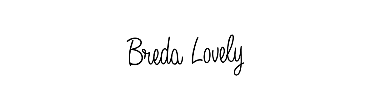 Breda Lovely stylish signature style. Best Handwritten Sign (Angelique-Rose-font-FFP) for my name. Handwritten Signature Collection Ideas for my name Breda Lovely. Breda Lovely signature style 5 images and pictures png