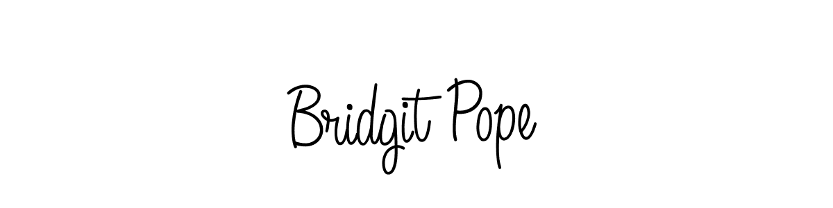 Make a beautiful signature design for name Bridgit Pope. With this signature (Angelique-Rose-font-FFP) style, you can create a handwritten signature for free. Bridgit Pope signature style 5 images and pictures png