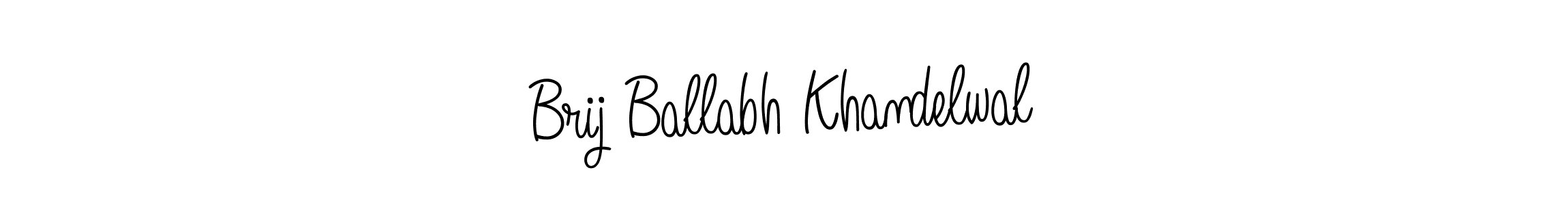 Create a beautiful signature design for name Brij Ballabh Khandelwal. With this signature (Angelique-Rose-font-FFP) fonts, you can make a handwritten signature for free. Brij Ballabh Khandelwal signature style 5 images and pictures png