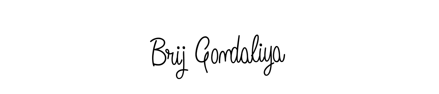 How to Draw Brij Gondaliya signature style? Angelique-Rose-font-FFP is a latest design signature styles for name Brij Gondaliya. Brij Gondaliya signature style 5 images and pictures png