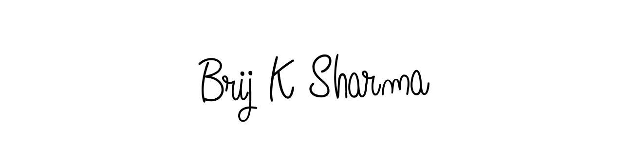 Make a beautiful signature design for name Brij K Sharma. With this signature (Angelique-Rose-font-FFP) style, you can create a handwritten signature for free. Brij K Sharma signature style 5 images and pictures png