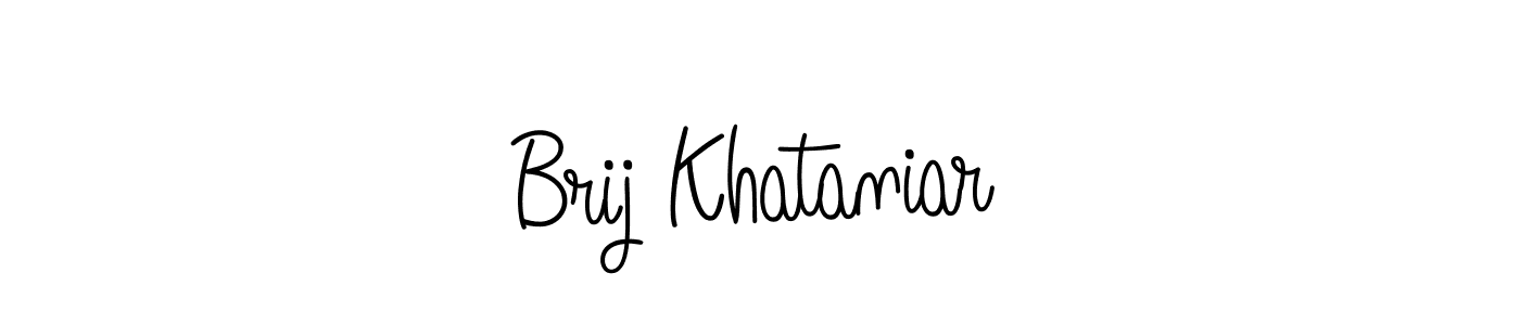 How to make Brij Khataniar name signature. Use Angelique-Rose-font-FFP style for creating short signs online. This is the latest handwritten sign. Brij Khataniar signature style 5 images and pictures png