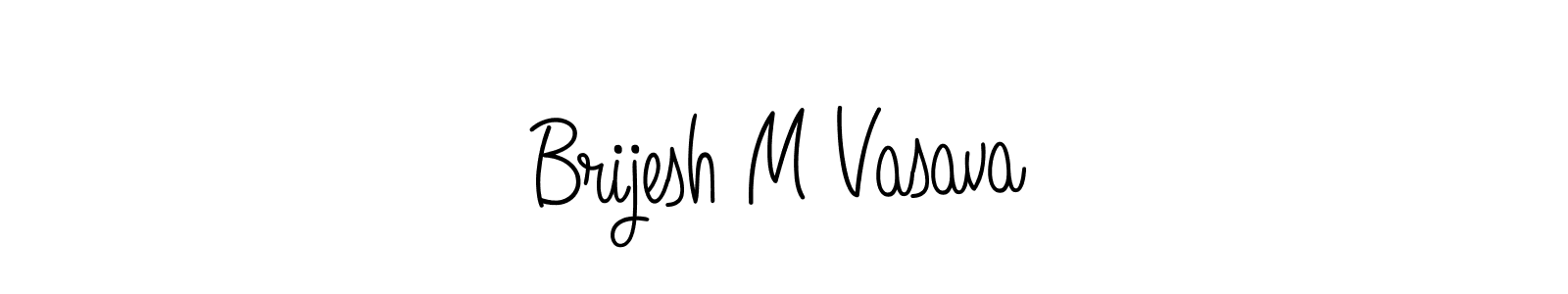 The best way (Angelique-Rose-font-FFP) to make a short signature is to pick only two or three words in your name. The name Brijesh M Vasava include a total of six letters. For converting this name. Brijesh M Vasava signature style 5 images and pictures png