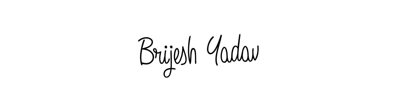 How to make Brijesh Yadav name signature. Use Angelique-Rose-font-FFP style for creating short signs online. This is the latest handwritten sign. Brijesh Yadav signature style 5 images and pictures png