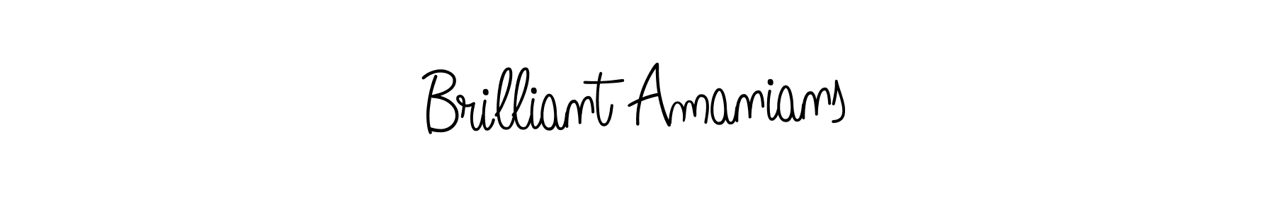 You should practise on your own different ways (Angelique-Rose-font-FFP) to write your name (Brilliant Amanians) in signature. don't let someone else do it for you. Brilliant Amanians signature style 5 images and pictures png