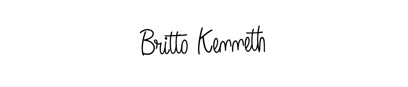 Britto Kenneth stylish signature style. Best Handwritten Sign (Angelique-Rose-font-FFP) for my name. Handwritten Signature Collection Ideas for my name Britto Kenneth. Britto Kenneth signature style 5 images and pictures png