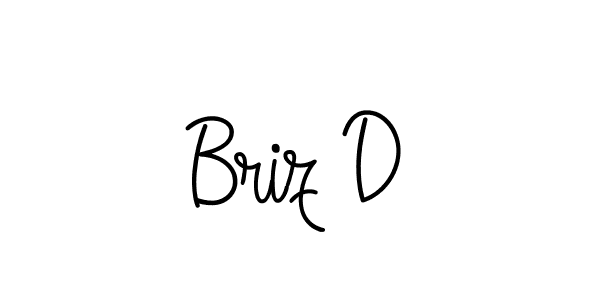 Design your own signature with our free online signature maker. With this signature software, you can create a handwritten (Angelique-Rose-font-FFP) signature for name Briz D. Briz D signature style 5 images and pictures png